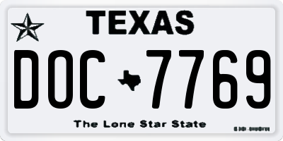 TX license plate DOC7769