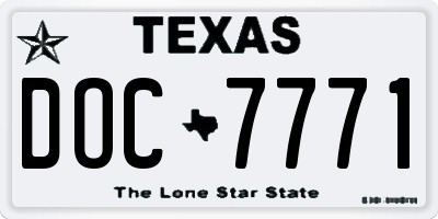 TX license plate DOC7771