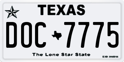 TX license plate DOC7775