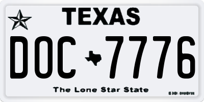 TX license plate DOC7776