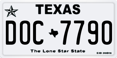 TX license plate DOC7790