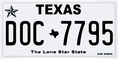 TX license plate DOC7795