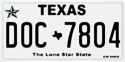 TX license plate DOC7804