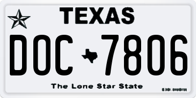 TX license plate DOC7806
