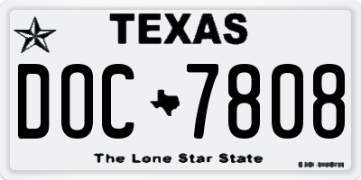 TX license plate DOC7808