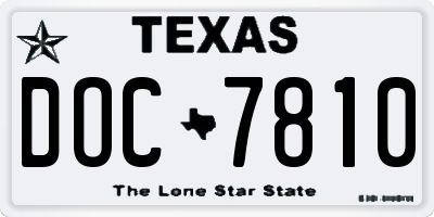 TX license plate DOC7810