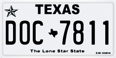 TX license plate DOC7811