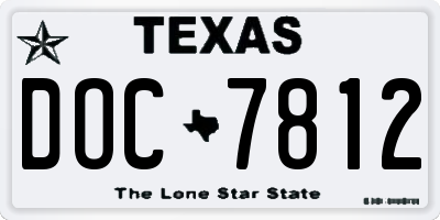 TX license plate DOC7812