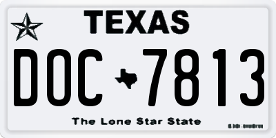 TX license plate DOC7813