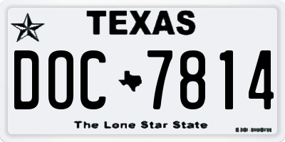 TX license plate DOC7814