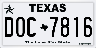 TX license plate DOC7816