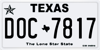 TX license plate DOC7817