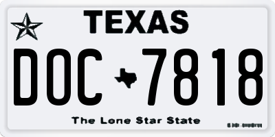TX license plate DOC7818