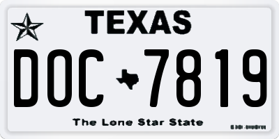 TX license plate DOC7819