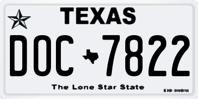 TX license plate DOC7822