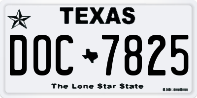 TX license plate DOC7825