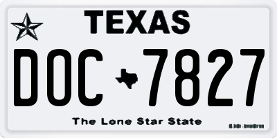 TX license plate DOC7827