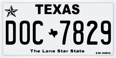TX license plate DOC7829