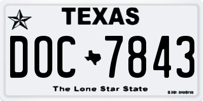 TX license plate DOC7843
