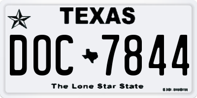 TX license plate DOC7844