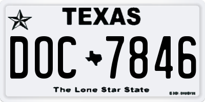 TX license plate DOC7846
