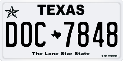 TX license plate DOC7848