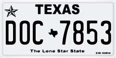 TX license plate DOC7853