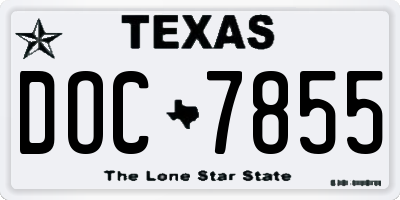 TX license plate DOC7855