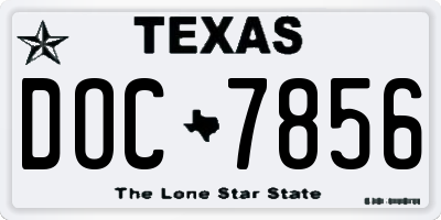 TX license plate DOC7856