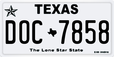 TX license plate DOC7858