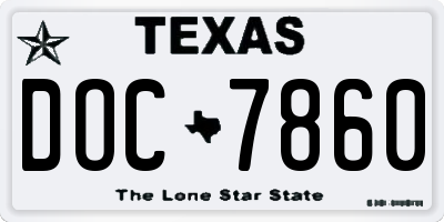 TX license plate DOC7860
