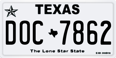 TX license plate DOC7862