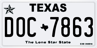 TX license plate DOC7863