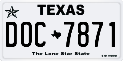 TX license plate DOC7871