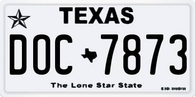 TX license plate DOC7873