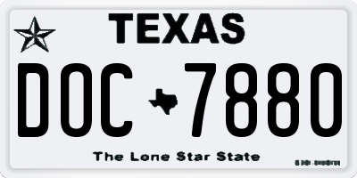 TX license plate DOC7880