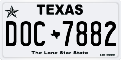 TX license plate DOC7882