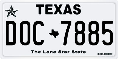 TX license plate DOC7885