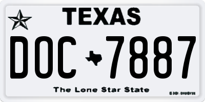 TX license plate DOC7887