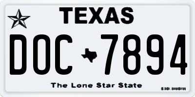 TX license plate DOC7894