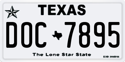 TX license plate DOC7895