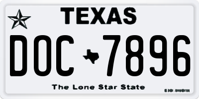 TX license plate DOC7896