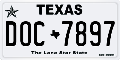 TX license plate DOC7897