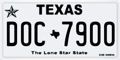 TX license plate DOC7900