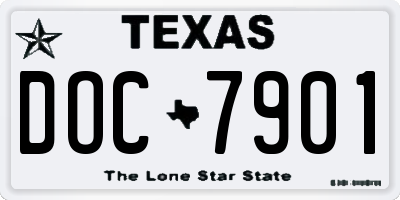 TX license plate DOC7901