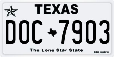 TX license plate DOC7903