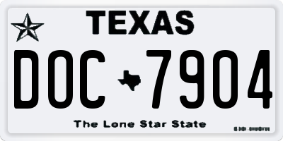 TX license plate DOC7904