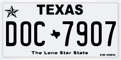 TX license plate DOC7907