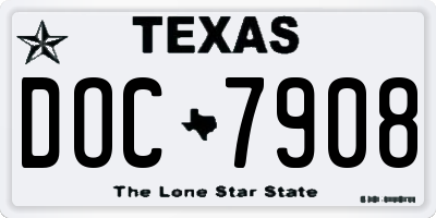 TX license plate DOC7908