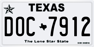 TX license plate DOC7912